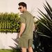 Men's Clothing Linen Short Sleeve Shirt Set Linen Summer Loose Casual Cotton Linen Cardigan Shirt Shorts_mkmklike.com