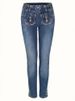 K New Retro Embroidered Jeans, Fashionable And Trendy Casual Straight Leg Pants_mkmklike.com