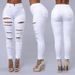 Summer 2025 New Women's Elastic Mini Jeans Slimming Ripped Style European And American Slim Fit Enhances Your Silhouette_mkmklike.com