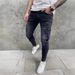 Men's Slim Fit Stretch Denim Jeans - Comfortable Straight Leg Casual Pants With Classic Wash For Everyday Wear_mkmklike.com