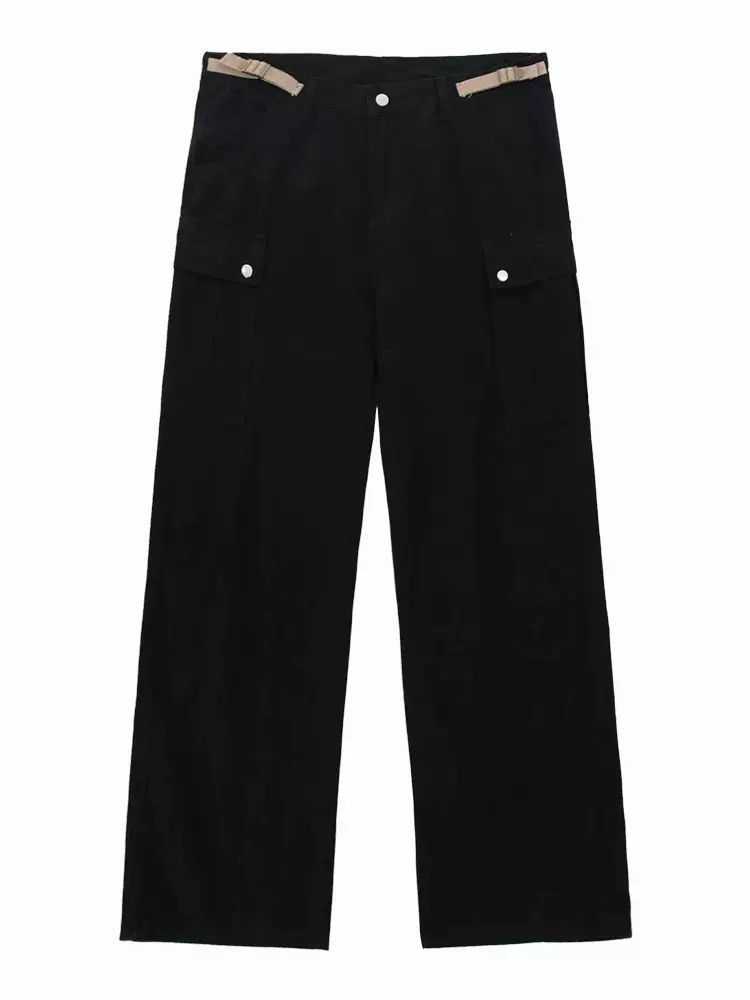 Men's American Retro Distressed Cargo Jeans Loose Straight Leg Wide Leg High Street Trendy Hip Hop Style New Autumn Collection_mkmklike.com