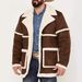 2024 Foreign Trade Men's Fleece-Lined Jacket Thickened Autumn Winter British Style Turn-Down Collar Shearling_mkmklike.com