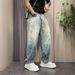 Men's Summer Style Jeans Fashion Loose Straight Leg Wide Leg Ripped Casual Pants Trendy Thin Versatile_mkmklike.com