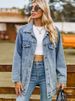 K New Versatile Slimming Retro Classic Loose Denim Jacket Top For Women. No Necklace, Glasses, Or Other Accessories_mkmklike.com