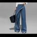 Women's Clothing Women's Casual Denim Pants Straight Leg Wide Leg Pants Irregular Butt Flap Eyelet Solid Color_mkmklike.com