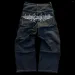 Men's Jeans Y2K Haruku Retro Skull Graphic Baggy Black Pants Mens Punk Rock Hip Hop Gothic Wide Leg Trousers Streetwear_mkmklike.com