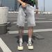Men's Trendy Straight Leg Denim Shorts Sky Gray Premium Washed Casual Five Point Loose Fit 2025_mkmklike.com