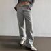 Women's High-Waisted Wide Leg Jeans Smoky Gray Washed Retro Street Style Loose Fit Floor-Length Autumn Winter_mkmklike.com