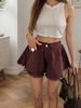 K Fashion Women's Fur Edge Umbrella Shaped Denim Shorts_mkmklike.com