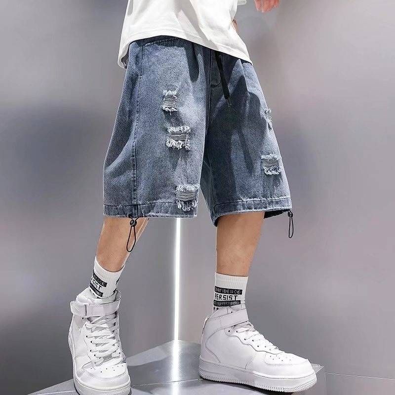 Men's Clothing Denim Shorts Summer Thin Fashion Loose Five Point Pants_mkmklike.com