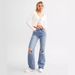 Women's Clothing Cotton Non Elastic Washed Jeans Loose Cut Versatile Women's Pants_mkmklike.com