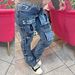 Women's Stacked Cargo Jeans – Stretch Denim Wide-Leg Pants With Utility Pockets (S-XL, Blue)_mkmklike.com