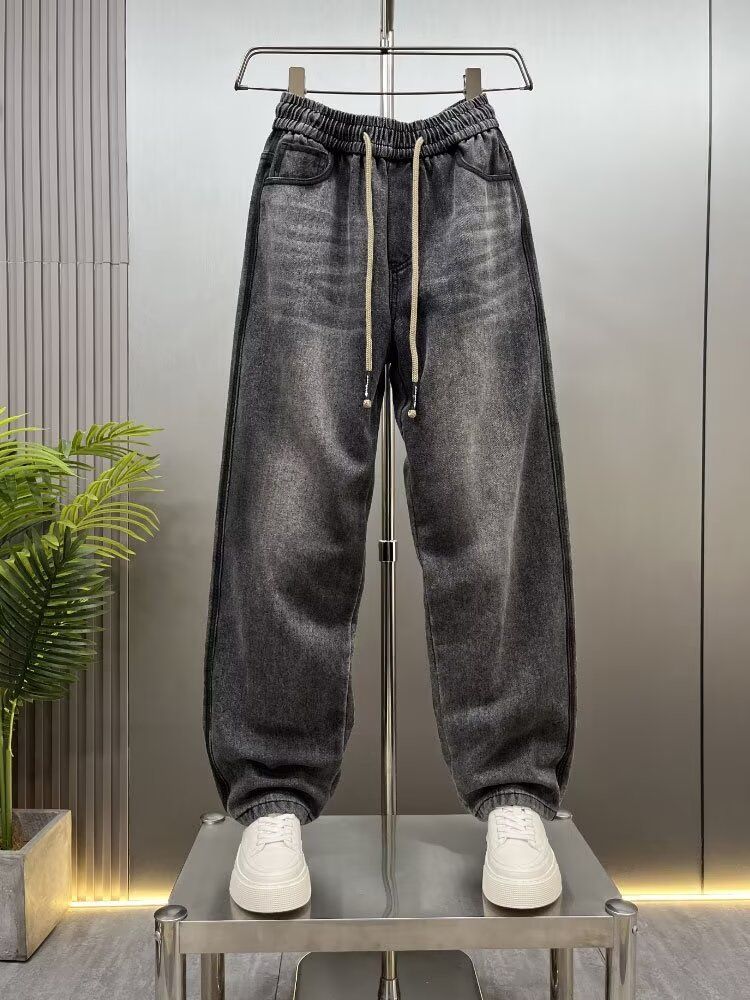 Men's Clothing High Street Cool Jeans Men's Spring And Autumn White Washed Straight Pants Versatile Wide Leg High Street Denim Trousers_mkmklike.com