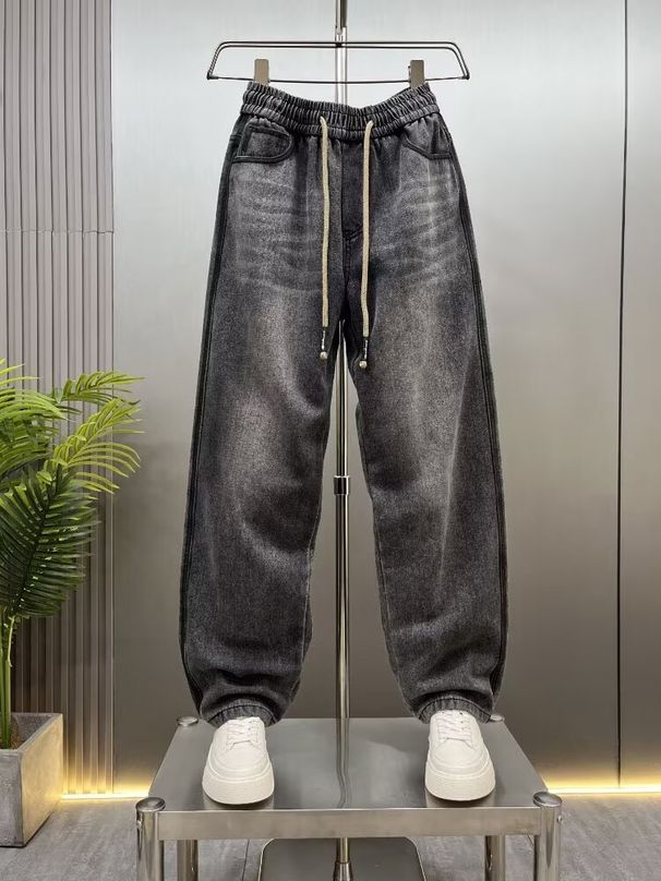 Men's Clothing High Street Cool Jeans Men's Spring And Autumn White Washed Straight Pants Versatile Wide Leg High Street Denim Trousers_mkmklike.com