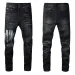 Fashionable Street Spray Painted Colorful Letters Denim Cotton Casual Trousers Black Tight Jeans For Youth_mkmklike.com