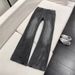 Men's Vibe High Street Straight Leg Jeans Washed Lightning Design Clean Fit Pants Slight Flare_mkmklike.com