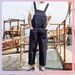 Pure ✅American Retro Casual Overalls For Men Large Pocket Workwear Suspender Pants Unisex Couple Korean Version One-Piece_mkmklike.com