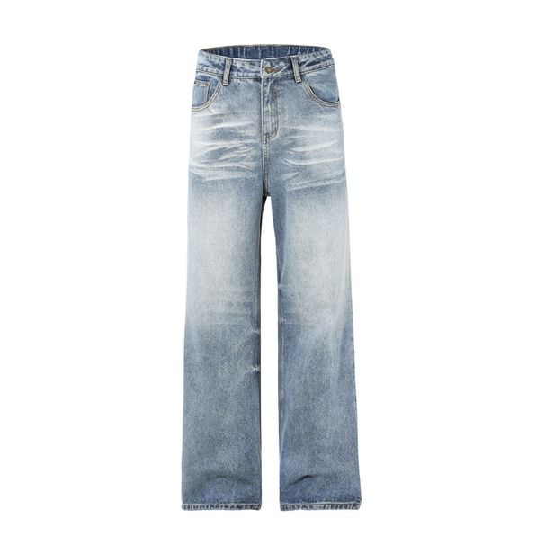 Vintage-Inspired Lightning Wash Straight Leg Bootcut Jeans For Men & Women – Cleanfit Slimming Denim Pants With Retro American Style_mkmklike.com