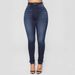 High Waist Slim Fit Stretch Jeans For Women – Tummy Control & Lifting Buttocks Design, Versatile Casual Denim Pants_mkmklike.com
