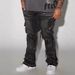Trendy Bear Print Denim Jeans For Men - Stylish Patchwork & Gradient Washed Casual Pants With Comfort Fit_mkmklike.com
