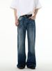 Retro American Style Loose Fit Jeans For Men, Vintage Washed Denim Pants, High-End Niche Design, Trendy & Stylish Casual Trousers_mkmklike.com