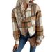 Women's clothing short plaid cardigan lapel jacket women_mkmklike.com