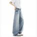 Light Blue Heavy Duty Washed Wide Leg Jeans Curved Blade Loose Fit Slimming Casual Pants for Men And Women Summer 2026 New Style_mkmklike.com