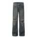 Men's Clothing Retro Distressed Ripped Jeans Casual Washed Loose Straight Pants_mkmklike.com
