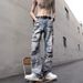 European And Fashion Brand Pants, Washed Ripped Flared Jeans Men, Hip-hop Amican High Street Distressed Pants For_mkmklike.com