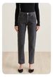 Asymmetric Seam Straight Leg Jeans - High Waist Stretch Denim Pants (Black/Deep Blue/Light Blue/Gray Black/Vintage Blue/Distressed Light Blue)_mkmklike.com