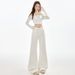New High-elasticity Embroidered Popular Non-tight-fitting Micro-flare Jeans For Women, High-waisted, Slimming,_mkmklike.com