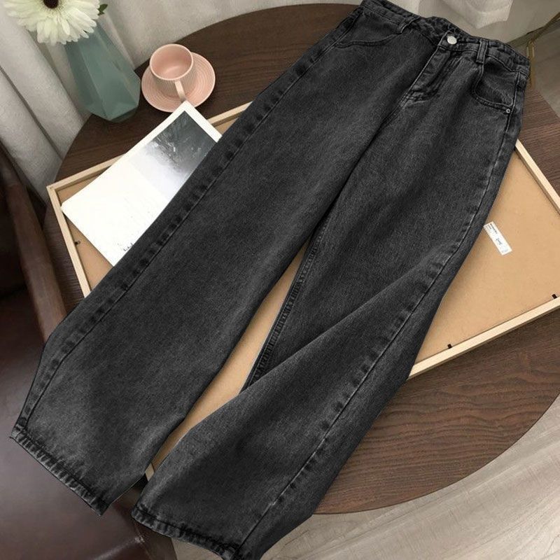 "90s Revival High-Waisted Jeans – Relaxed Straight-Leg Denim Pants With Raw Hem (Unisex Fit, 95% Cotton For All-Day Comfort)"_mkmklike.com