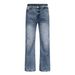 Lightning Ripple Ice Blue Denim Must Buy Heavy Washed Bamboo Straight Flared Jeans Men's Blue Spot_mkmklike.com