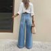Vintage High-Waisted Wide-Leg Jeans For Women – Retro Stretch Denim Pants With Flowy Hem, Comfortable & Stylish (Light Blue Wash, Dark Blue, Blue)_mkmklike.com
