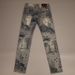 Men's Slim Straight Fit Jeans Mid-Rise Casual Pants Vintage Print Washed Denim Blue-Grey 28-36 Sizes for Fall Winter_mkmklike.com