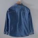 Blue Denim Shirt Men's Retro Washed Product Long Sleeved Shirt Loose Casual Jacket Men's Top_mkmklike.com