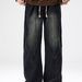 Men's Clothing Retro Distressed Jeans Men's Trendy High Street Autumn New Loose Straight Wide Leg Trousers_mkmklike.com