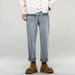 American Retro Spring Jeans, Men's Straight Harlan Small Feet Trendy Brand Washed Double Craft Middle Waist Youth Big Elasticity_mkmklike.com