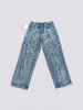 Men's Clothing Laser Stitching Sickle Pattern Embroidery Mid Waist Loose Jeans_mkmklike.com