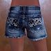 High Waist Floral Embroidered Denim Pants For Women - Comfortable Slim Fit Straight Leg Jeans With Multi-Button Detail (Blue, S-XXL)_mkmklike.com
