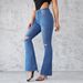 Distressed Hole Vintage Mom Jeans Ankle Length Ripped Denim Flare Pants High Waist Jeans Bodycon Basics Y2k Streetwear Pockets_mkmklike.com