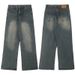 Men's Clothing & Archer0603 & Fleece Lined American Retro Trendy High Street Black Jeans For Men, Versatile Loose Flared Trousers_mkmklike.com