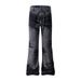Vintage Patchwork Jeans – Distressed Washed Denim With Contrast Stitching (Men’s, Flared Hem, Lightweight Cotton)_mkmklike.com