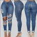 European And American Foreign Trade Cross-border High-waisted Stretch Ripped Slim-fit Women's Jeans_mkmklike.com