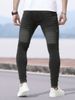 Men's Slim Fit Stretch Jeans Whiskered Washed Casual Trousers Black Light Blue Dark Blue Mid Waist Skinny Jeans_mkmklike.com