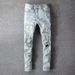 New Stretch Denim Men's Summer Lightweight Distressed Embroidered Slim-fit Ankle-length Light-colored Versatile Pants_mkmklike.com