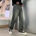 Men's Clothing Denim Jacquard Pants Men's Cool Full Print Embroidery High Street Straight Jeans Fashion Trousers_mkmklike.com
