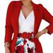 Women's Clothing casual printed shorts belt suit jacket suit two piece set_mkmklike.com