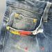 Men's Trendy Ripped And Distressed Skinny Jeans Korean Style Slim Fit Unique Fashionable Splatter Paint Autumn Winter Trousers_mkmklike.com