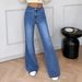 Women's Clothing High Waisted Slightly Flared High-Waisted Mid Blue Flare Jeans For Women – Slimming Vintage Bootcut Denim Pants With Stretch Fit_mkmklike.com